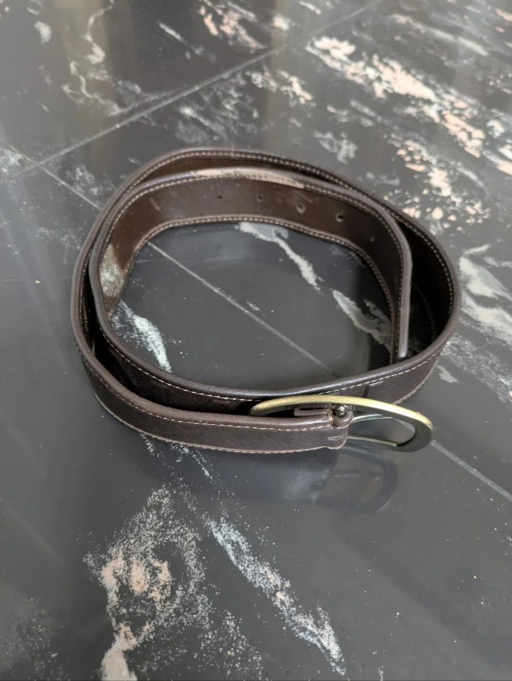 A|X Armani Exchange Genuine Leather Embossed Brown Belt Size 36